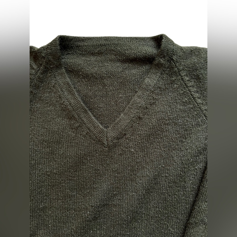 Pachamama 70% Alpaca Green Cable Knit Cardigan Fit Like Medium Sweater V Neck - Picture 4 of 13